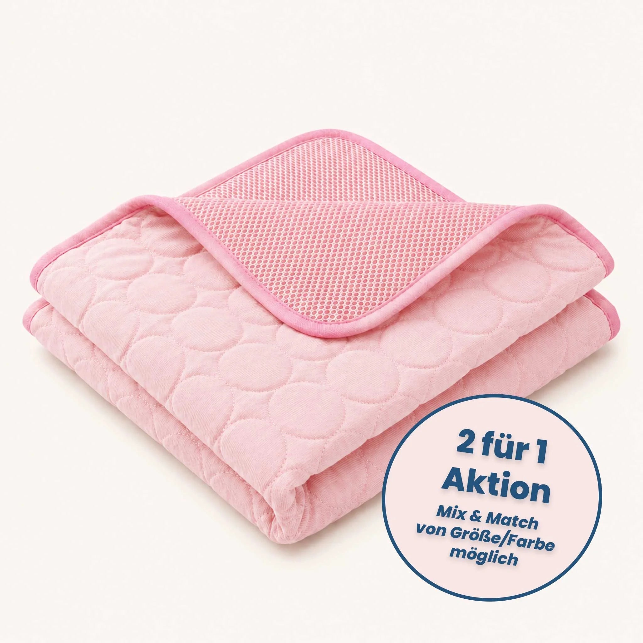 Kühlmatte in Rosa, gefaltet